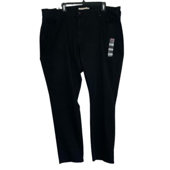 Levi's 711 Skinny mid rise slim through hip and thigh black jeans size 26W  M - Picture 1 of 14
